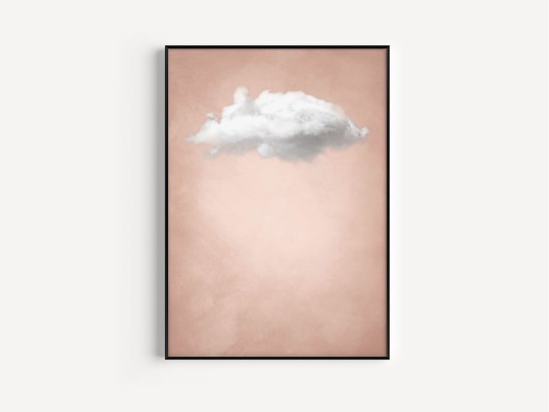Blush Pink Cloud Wall Art Print Wall Decor Over the Bed Etsy