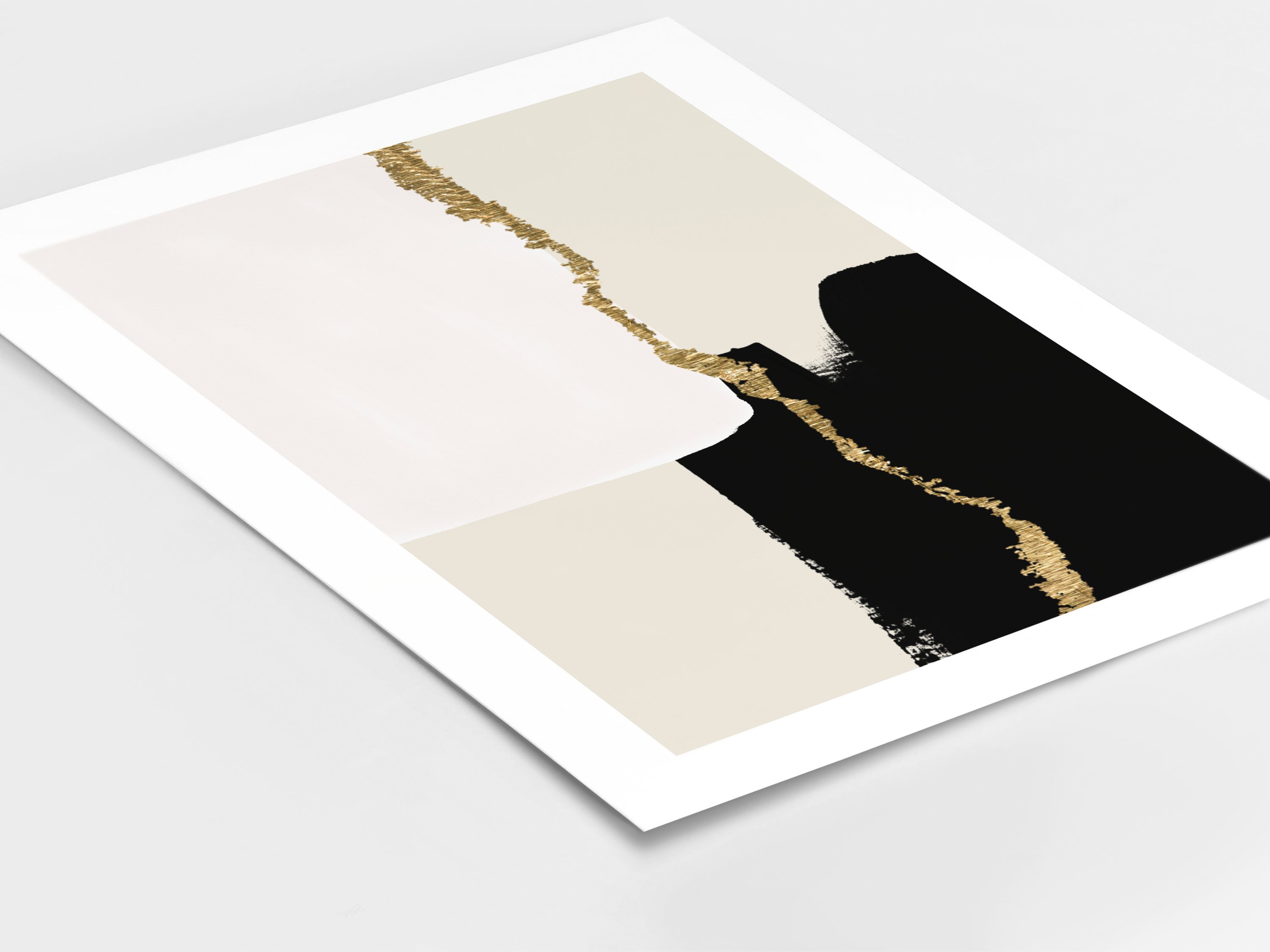 Abstract Art Set of 3 Prints · Black and Gold Wall Art, Minimalist Wall ...