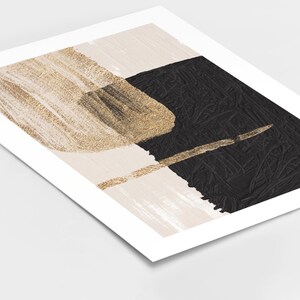 Black and Gold Wall Art · Set of 3 Prints · Beige Wall Art, Abstract ...