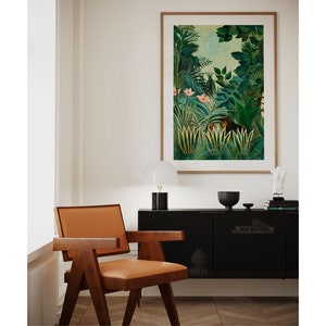 Henri Rousseau Botanical Print The Equatorial Jungle Vintage Poster Emerald Green Wall Art Tropical Art Dark Green Wall Art image 6