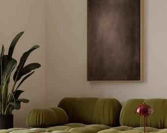 Dark Brown Minimalist Canvas Wall Art, Giclée Framed Art Print, Modern Abstract Art, Large Living Room Decor, Zen Art, Rustic Earthy Decor