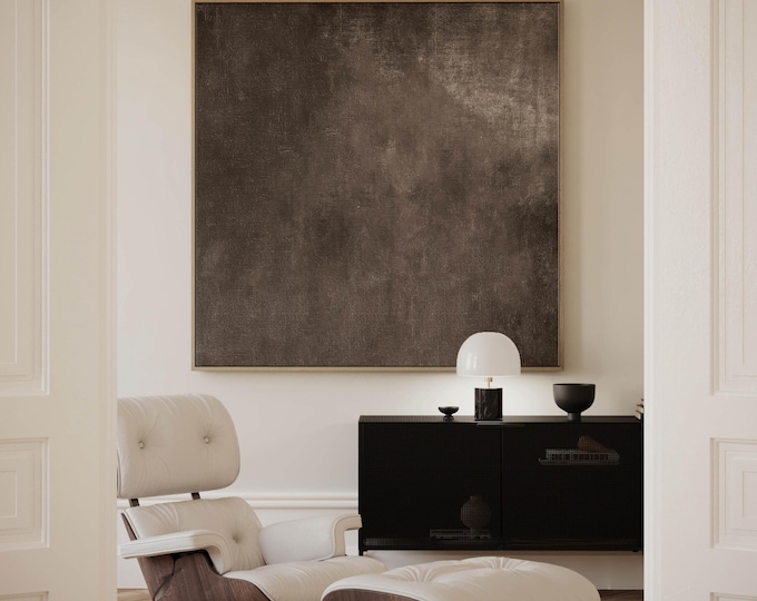 Brown Wabi Sabi Canvas Wall Art, Floating Framed Art Print, Japandi Decor, Large Living Room Decor, Minimalist Art, Earth Toned Decor