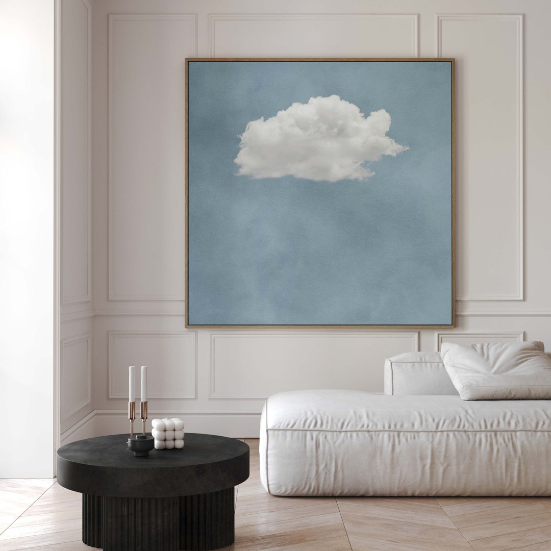 Blue Cloud Canvas Wall Art, Square Canvas Print, Abstract Art Print
