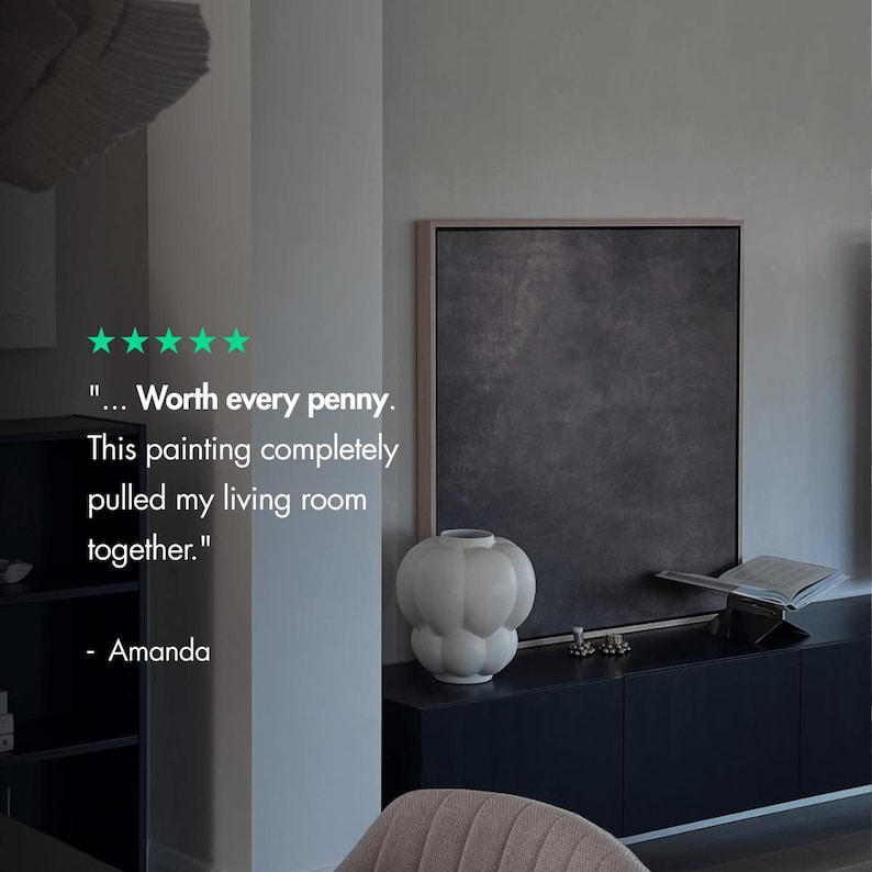 Lámina de arte mural "Qué suerte tenemos", decoración verde oliva, arte minimalista, arte horizontal para sala de estar, regalo para pareja, arte de corazones. imagen 2