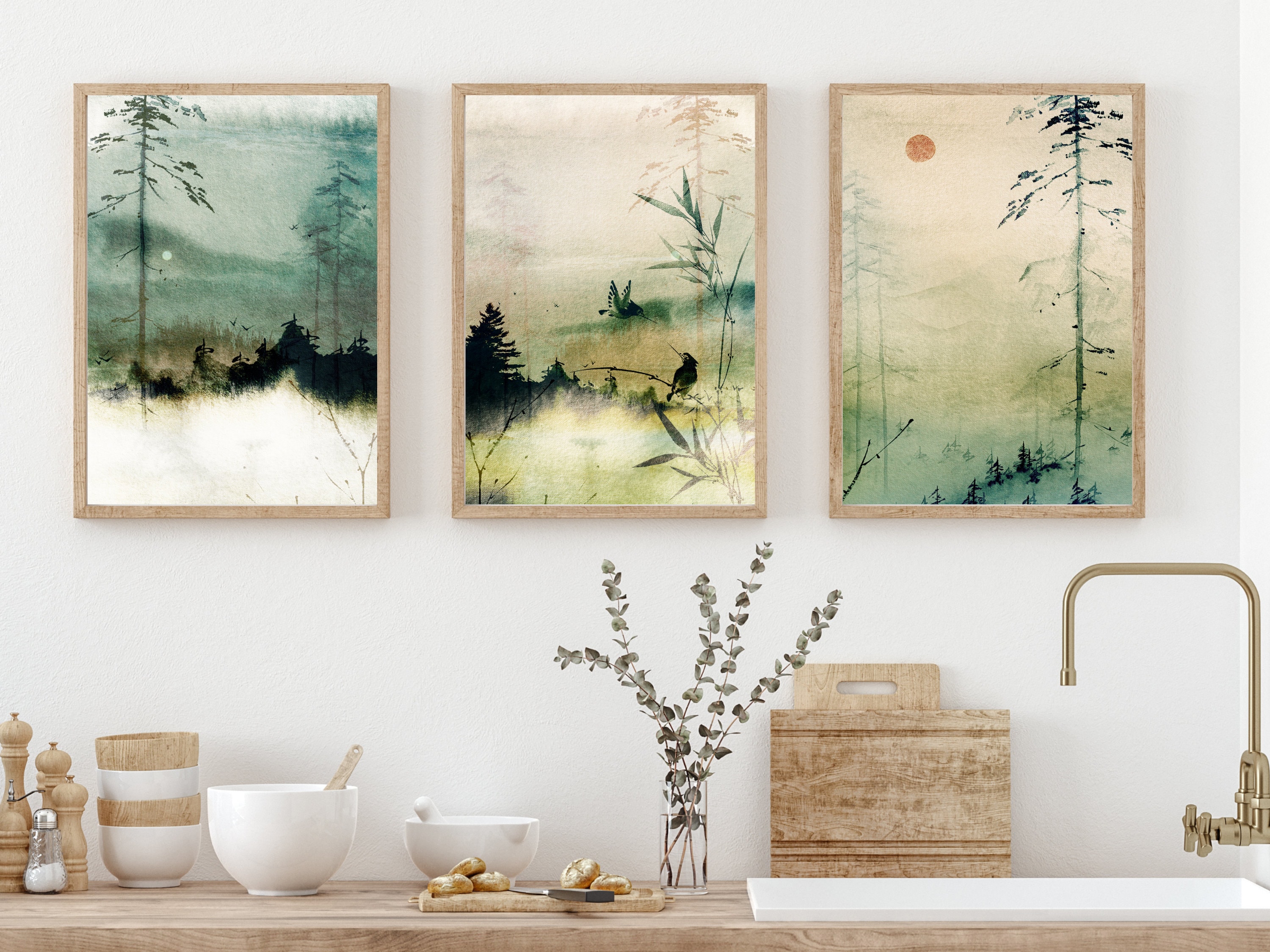 Japanese Wall Art Set of 3 Prints Japanese Art Print - Etsy