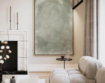 Sage Green Canvas Wall Art, Wabi Sabi Wall Art, Framed Art Print, Large Wall Art, Abstract Art, Large Living Room Decor, Minimalist Wall Art