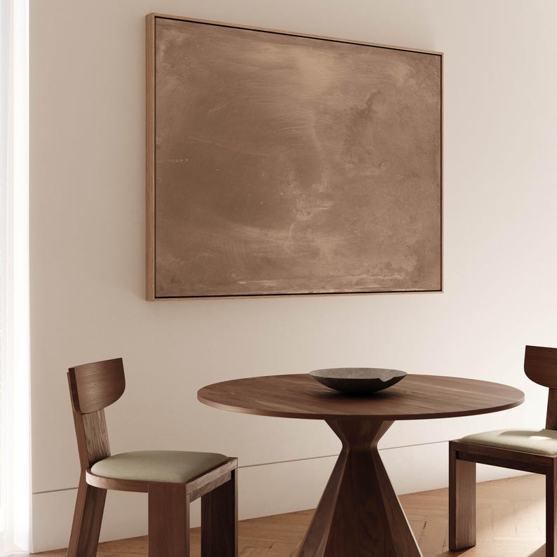 Dark Brown Wabi Sabi Canvas Wall Art, Set of 2 Framed Art, Beige Decor ...