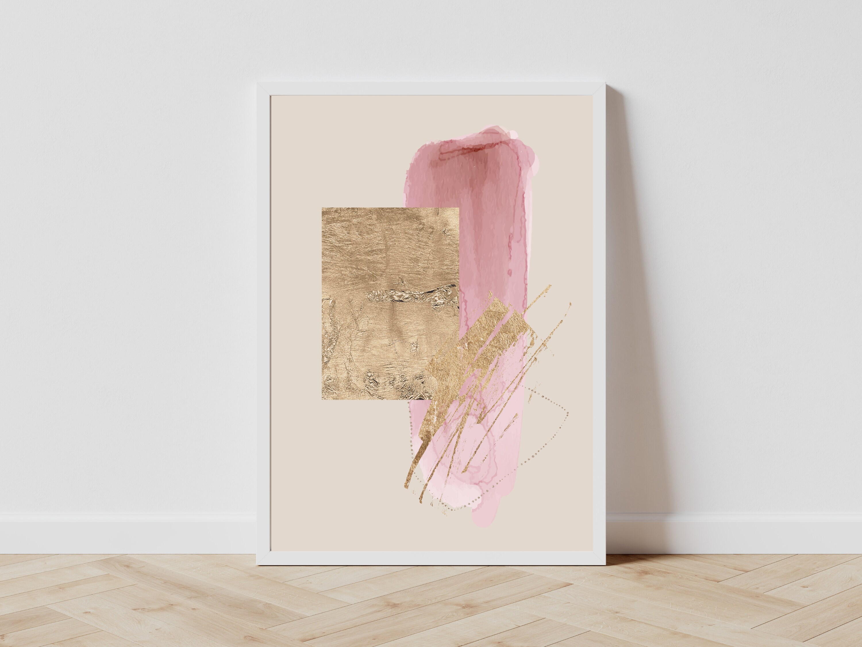 Pink and Gold Wall Art · Abstract Art · Gold Wall Art · Minimalist Wall ...