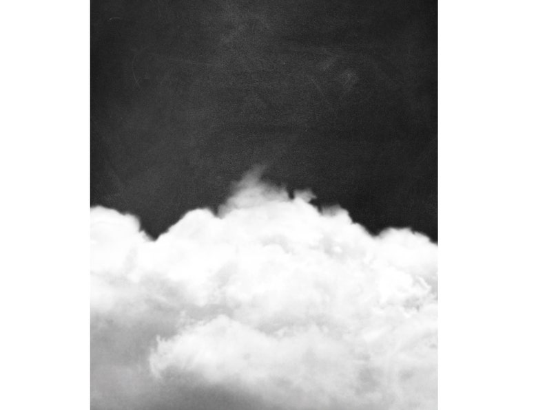 Black and White Cloud Wall Art, Set of 3 Prints, Monochrome, Above Bed Decor, Bedroom Decor, Cloud Poster, Minimalist Wall Art, Dreamy image 3