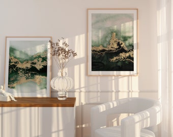 絵画 emeralda53 Abstract Nature - Emerald Gr - Canvas Wall Art | Elisabeth