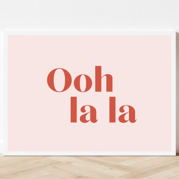 Ooh La La Art Print · Pink Wall Art · Red Wall Art · Pop Art · Gallery Wall Art · French Wall Art · Bathroom Wall Decor · Bedroom Poster