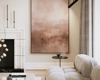 Terracotta Minimalist Canvas Wall Art, Framed Art Print, Extra Large Wall Art, Rust Decor, Modern Living Room Decor, Abstract Painting