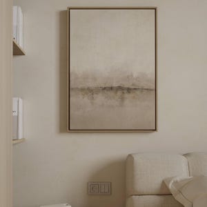 Vintage Landscape Canvas Wall Art, Modern Farmhouse Decor Painting, Zen Cottagecore Decor, Large Framed Art, Minimalist Living Room Decor