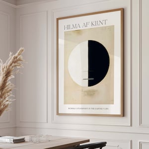 Hilma Af Klint Druck, Abstrakte Wandkunst, Ausstellungsplakat, schwarz weiß, Wohnzimmer Dekor, große Wandkunst, vielseitiges Dekor, Vintage