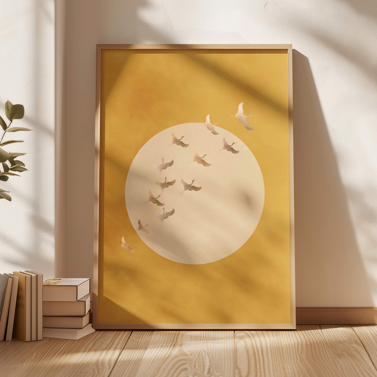 Yellow Cranes Wall Art Print - Size A1 - Etsy