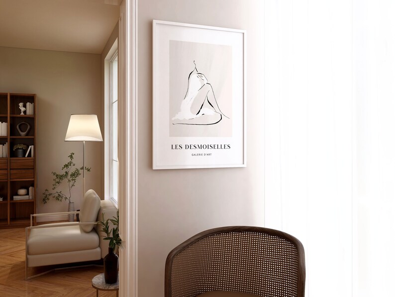 Female Line Drawing Wall Art, Set of 3 Prints, Minimalist Wall Art ...