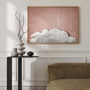 Impression d'art mural nuage blush, rose, minimaliste, paysage, décoration au-dessus du lit, décoration murale au-dessus du lit, chambre à coucher, salon, chambre d'enfant, salle de jeux