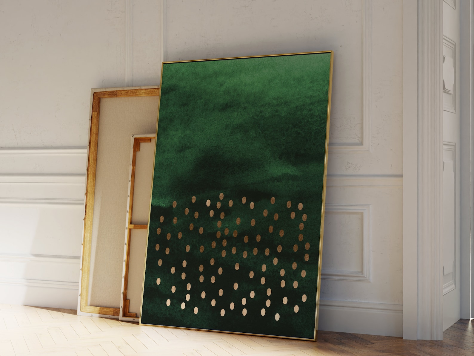 Emerald Green and Gold Wall Art Print, Abstract Art, Emerald Green ...