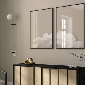 Beige Cloud Set of 2 Prints · Beige Wall Art, Abstract Art, Minimalist Wall Art, Living Room Wall Decor, Bedroom, Above Bed Decor, Nursery