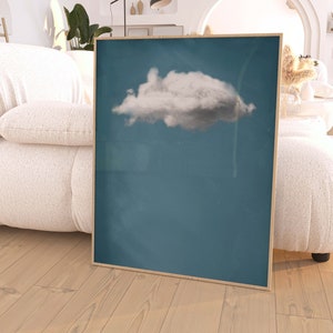 Sky Blue Cloud Wall Art Print, Abstract Art, Minimalist, Living Room Decor, Bedroom Decor, Over Bed Decor, Wall Decor Over the Bed, Surreal