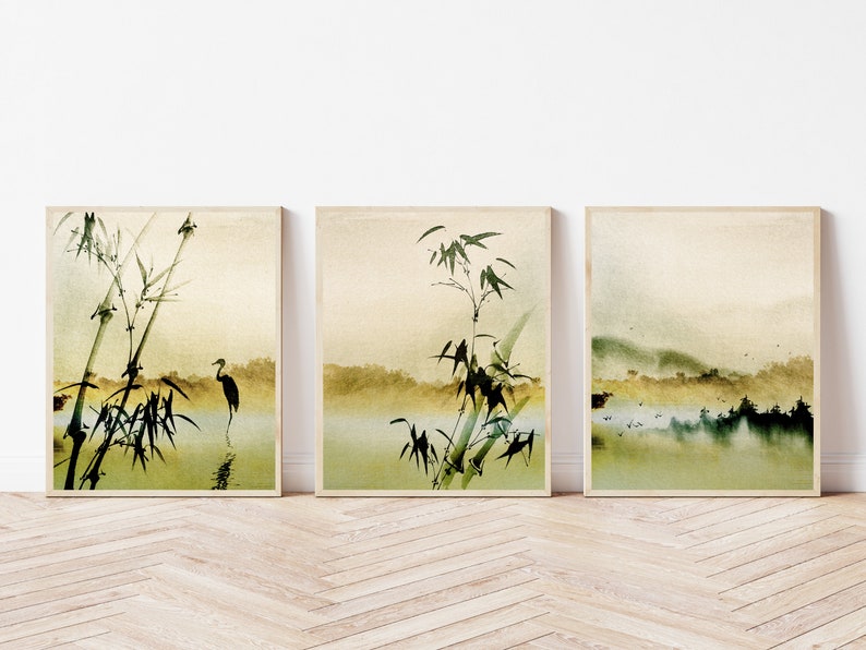 Japanese Wall Art Set of 3 Prints · Japanese Art Print · Japandi Decor ...