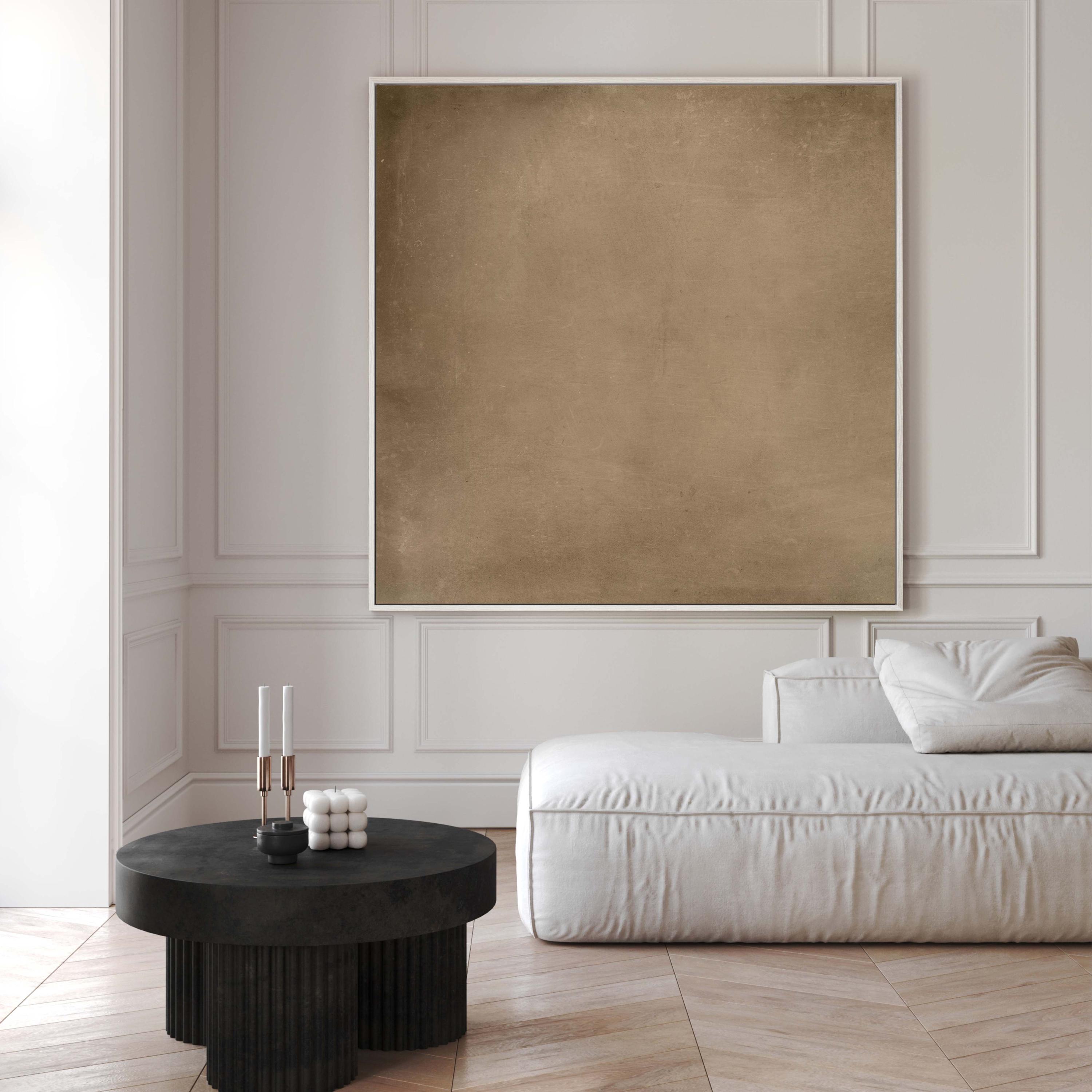 Wabi Sabi Canvas Wall Art, Dark Beige Decor, Floating Framed Art Print ...