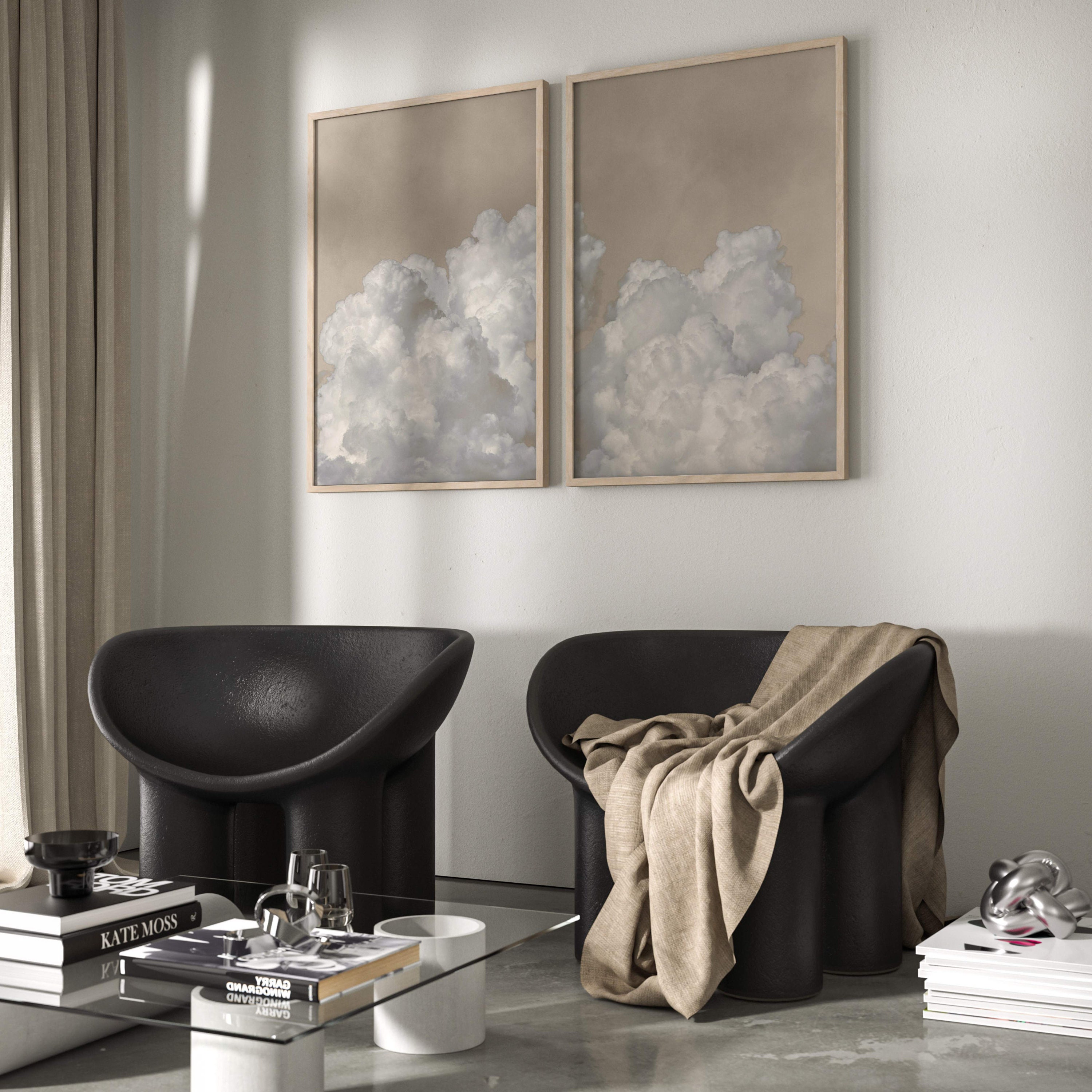 Beige Cloud Wall Art Prints, Neutral Wall Art, Set of 2 Prints ...