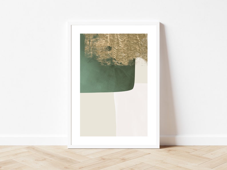 Sage Green and Gold Wall Art Set of 3 Prints Sage Green Etsy