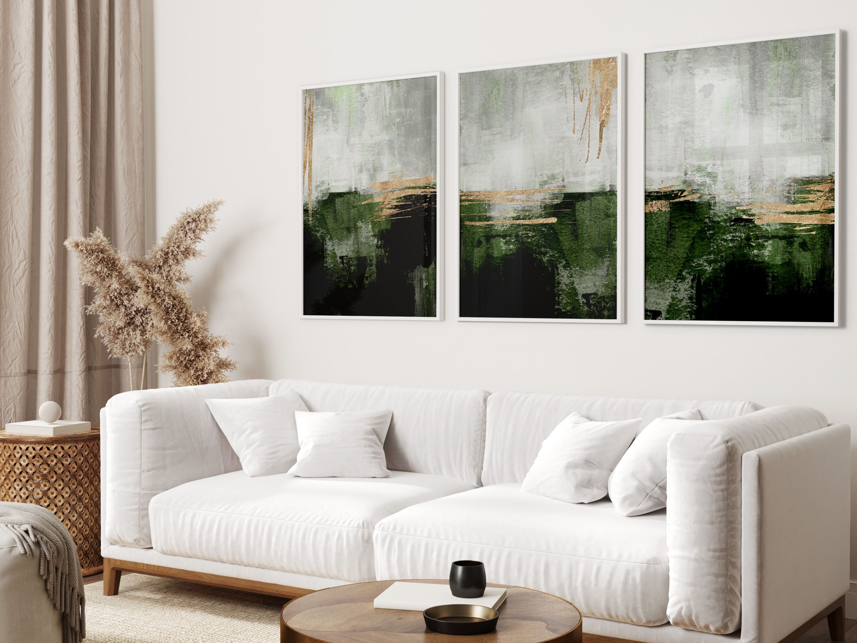 Emerald Green and Gold Abstract Art Prints Set of 3 Prints Emerald Green  Decor Minimalist Wall Art Apartment, Living Room Decor - Etsy