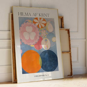 Hilma Af Klint Print, Abstract Wall Art, Exhibition Poster, Childhood No 2, Living Room Decor, Large Wall Art, Eclectic Decor, Vintage