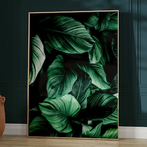 Emerald Green Botanical Print · Emerald Green Decor · PRINTABLE WALL ART · Art Tropical Art · Maximalist Decor · Digital Print