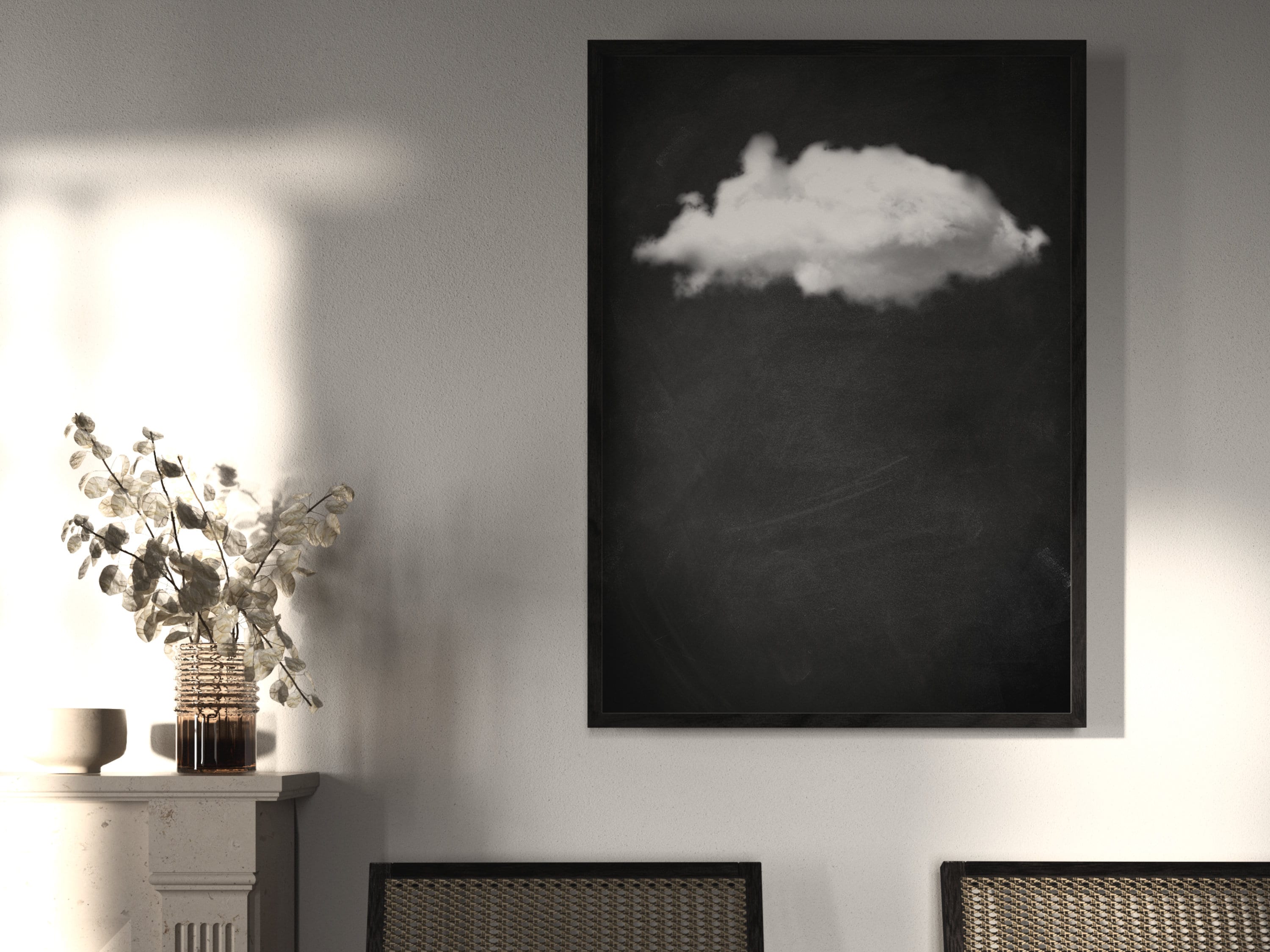 Cloud Print · Black and White Wall Art · Abstract Art Print ...