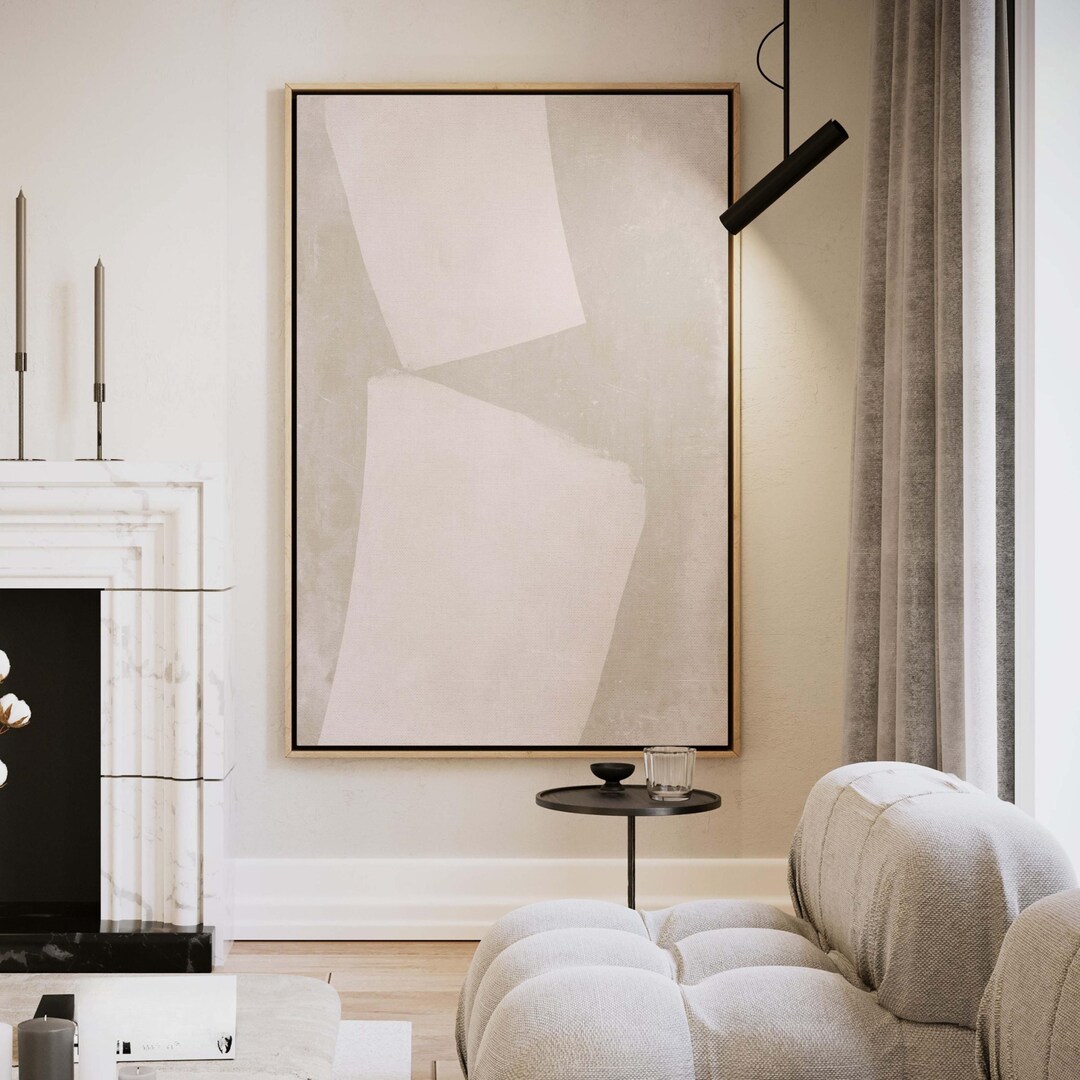Neutral Wabi Sabi Canvas Wall Art, Minimalist Abstract Bedroom Art ...