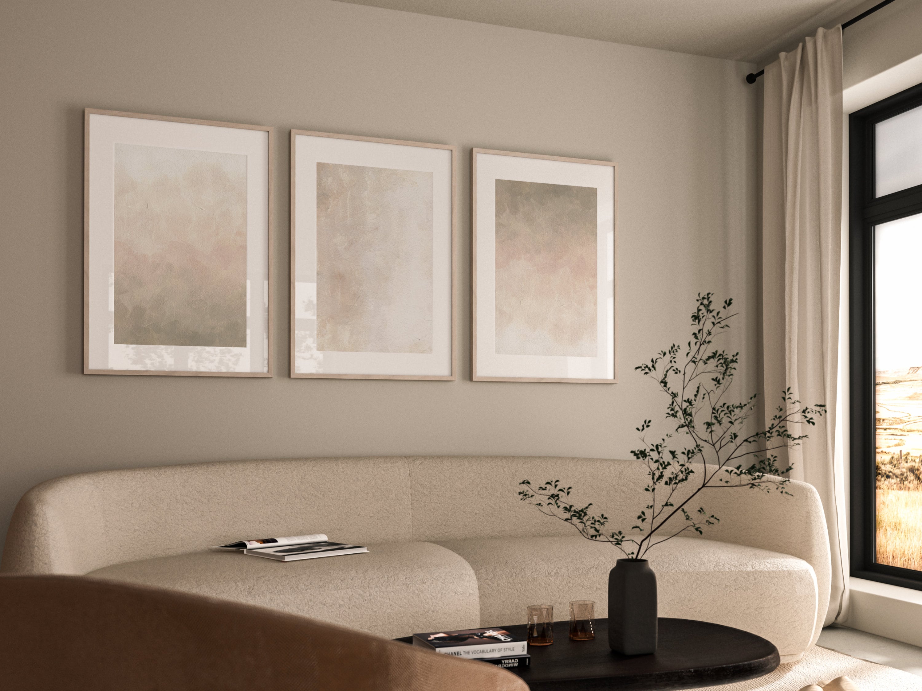 Neutral Wall Art, Set of 3 Prints, Minimalist Wall Art, Abstract Art ...