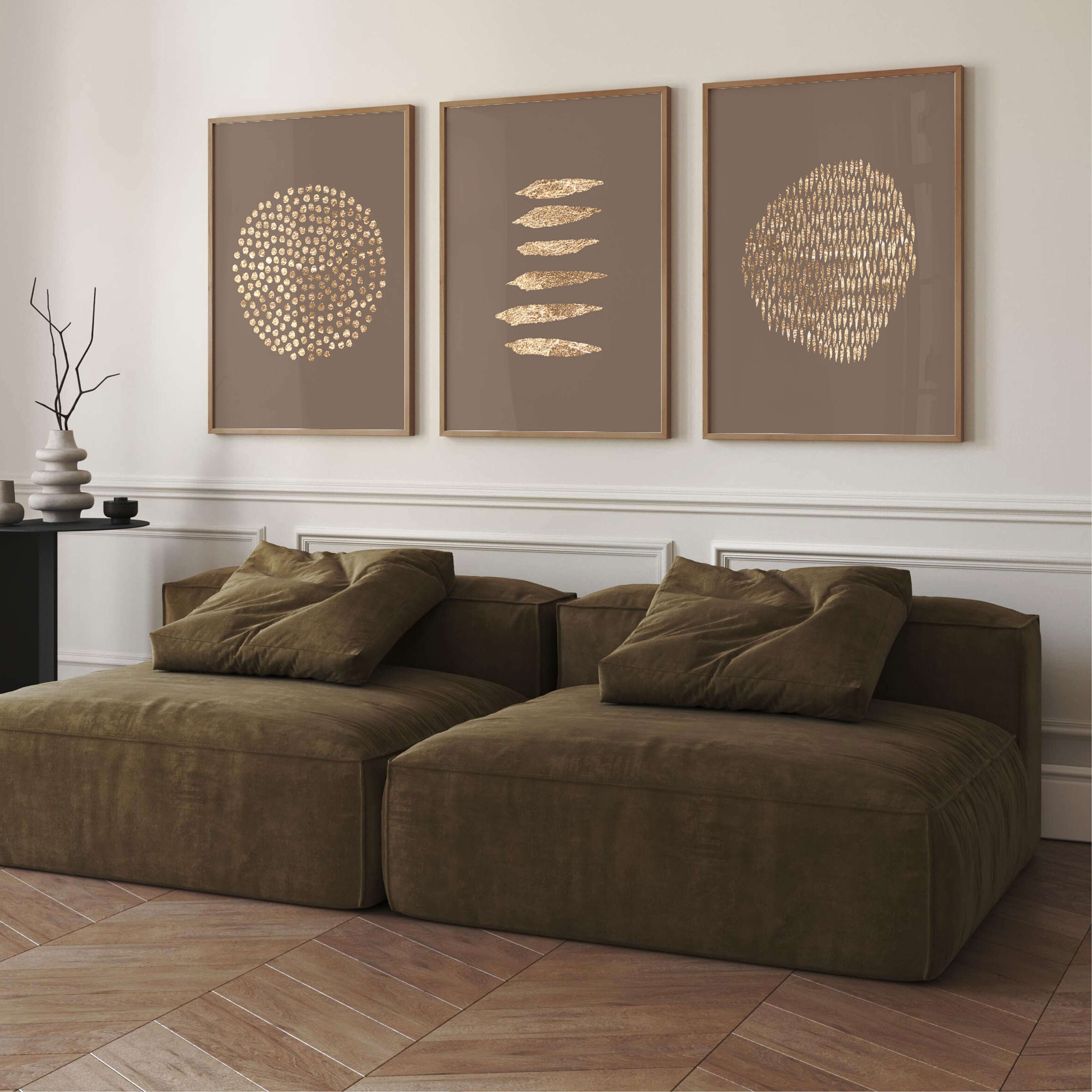 Beige and Gold Wall Art · Set of 3 Prints, Abstract Art, Abstract ...