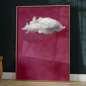 Dark Pink Cloud Print · Pink Wall Art · Abstract Art Print · Minimalist Wall Art · Maximalist Decor · Surreal Wall Art · Bedroom Wall Art