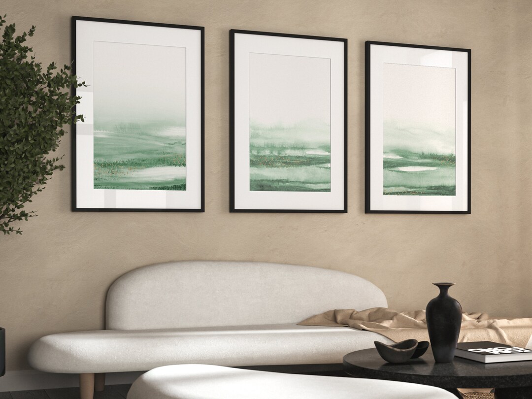 Sage Green Wall Art · Set of 3 Prints · Sage Green Decor, Minimalist ...