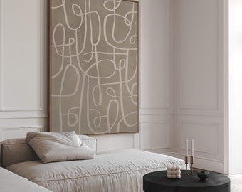 Impresión de arte de pared de lienzo verde oliva, arte de pared enmarcado abstracto, arte de pared grande, decoración de la sala de estar, moderno, minimalista, Wabi Sabi, arte japonés