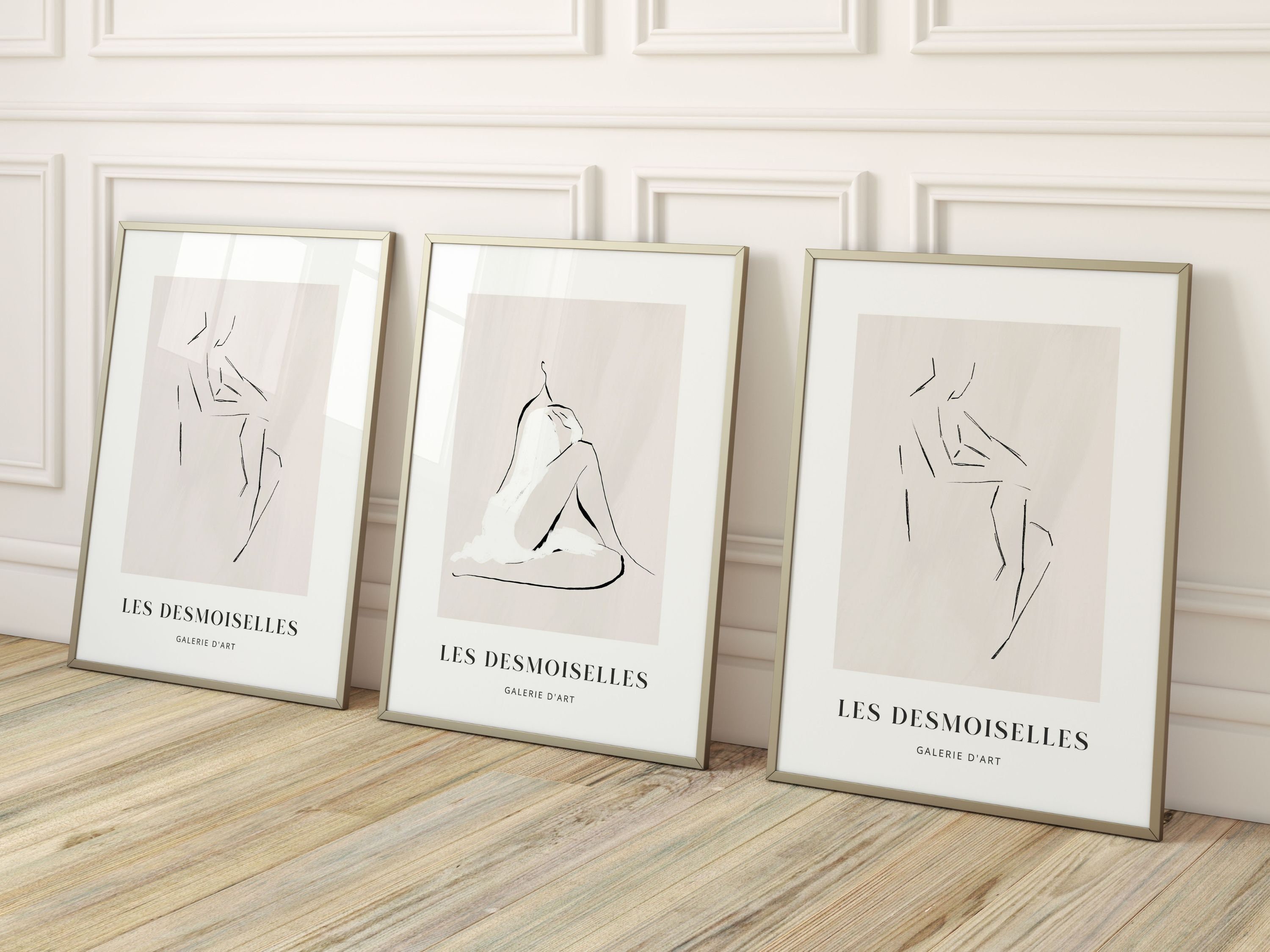 Female Line Drawing Wall Art, Set of 3 Prints, Minimalist Wall Art ...