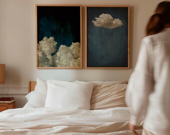 HUARCEY Leinwandbild – Wolken Am Himmel – Wanddekoration Für Wohnzimmer & Schlafzimmer
