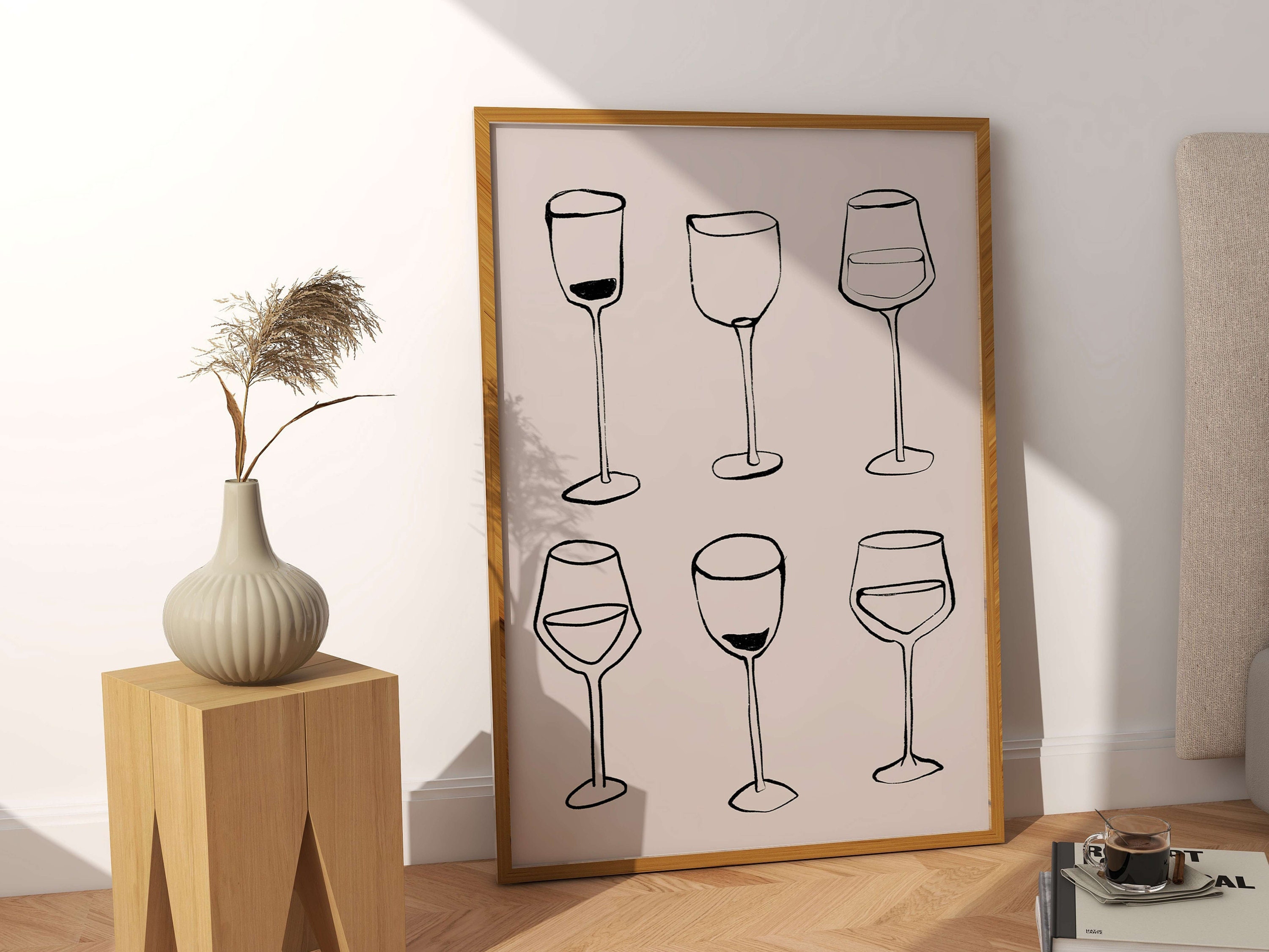 Wine Glass Wall Art Etsy UK