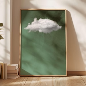 Sage Green Cloud Print · Sage Green Decor · Abstract Art Print · Minimalist Wall Art · Surreal · Cloud Poster · Living Room Decor ·