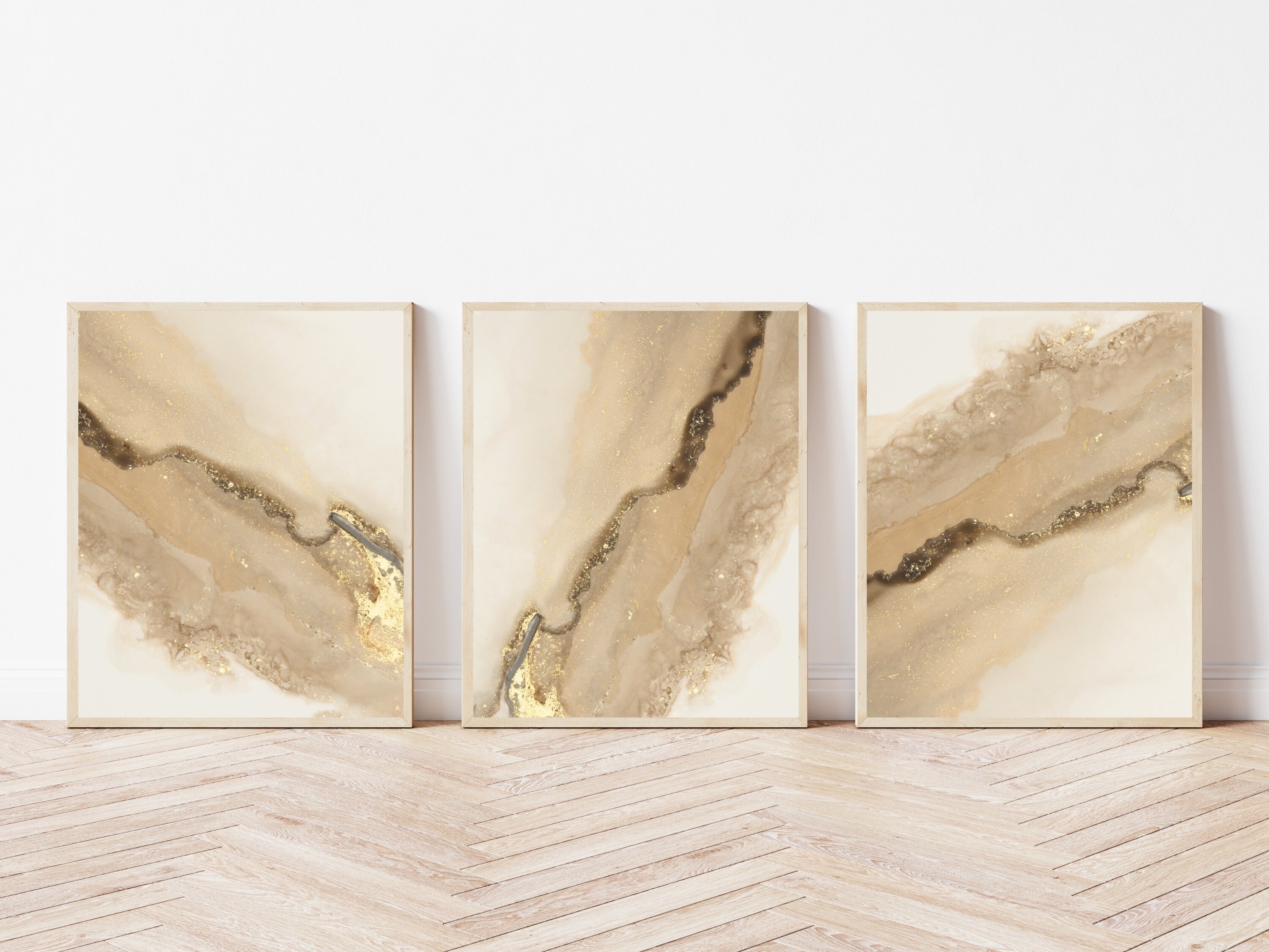 Beige and Gold Set of 3 Prints PRINTABLE WALL ART Gold - Etsy