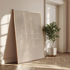 Impresión de arte de pared "El amor es la respuesta", "Estás en casa", arte de pared minimalista beige para dormitorio, regalo para parejas sobre la cama, regalo para novio o novia.