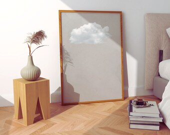 Impression d'art mural nuage beige, art abstrait, art mural minimaliste neutre, surréaliste, chambre à coucher, salon, décor au-dessus du lit, grand, Japandi, maison