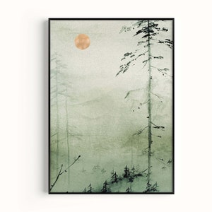 Sage green Japanese poster
