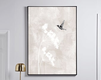 Bird Art Print · DIGITAL DOWNLOAD Neutral Art Print · Abstract Wall Art · Printable Wall Art · Japandi Decor · Neutral Wall Art · Boho Decor