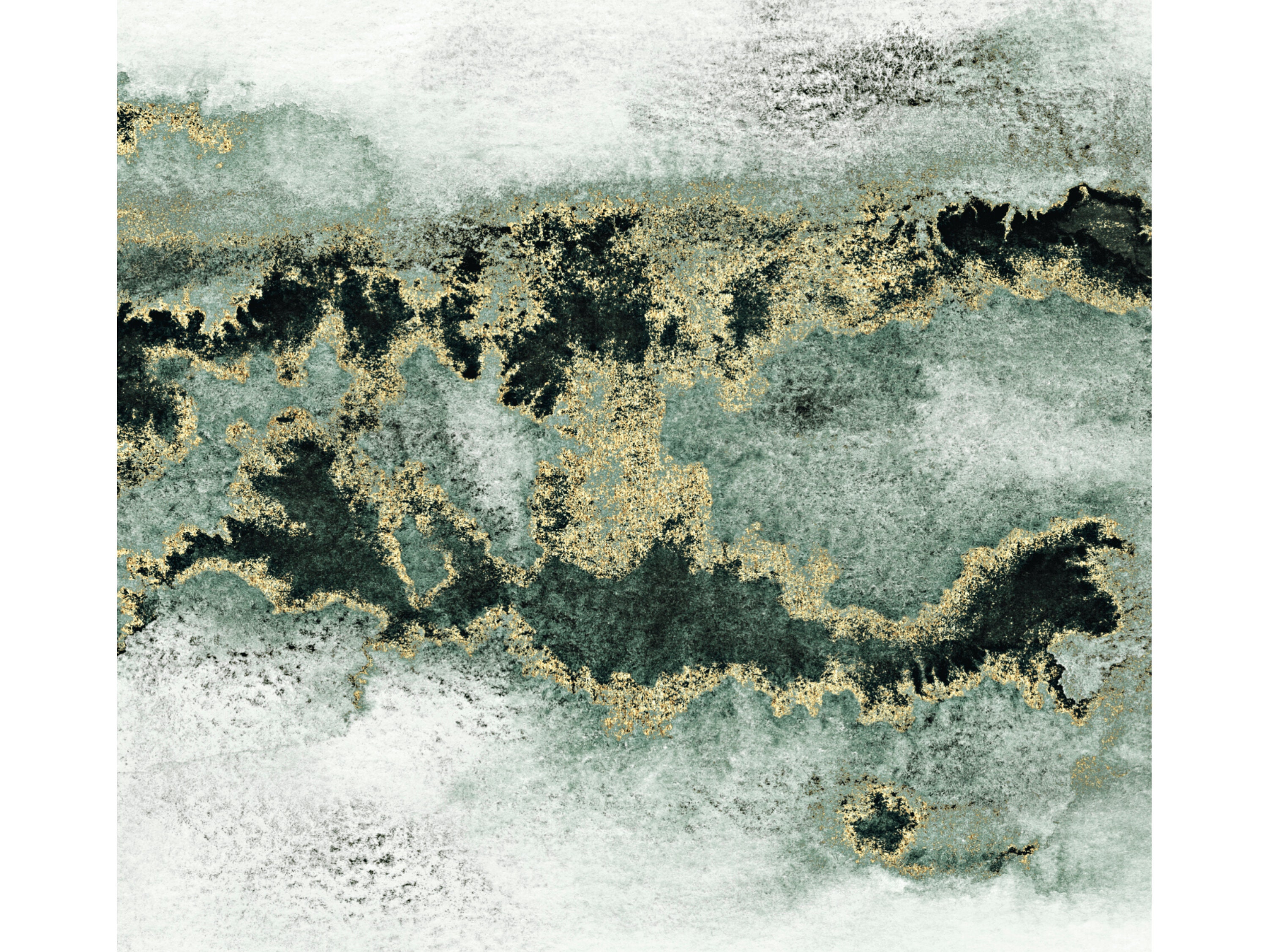 Emerald Green and Gold Abstract Art · Set of 3 Prints