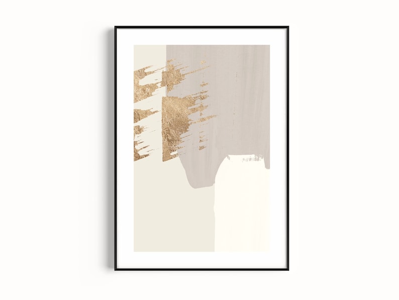 Beige and Gold Abstract Wall Art · Set of 3 Prints, Neutral Wall Art ...