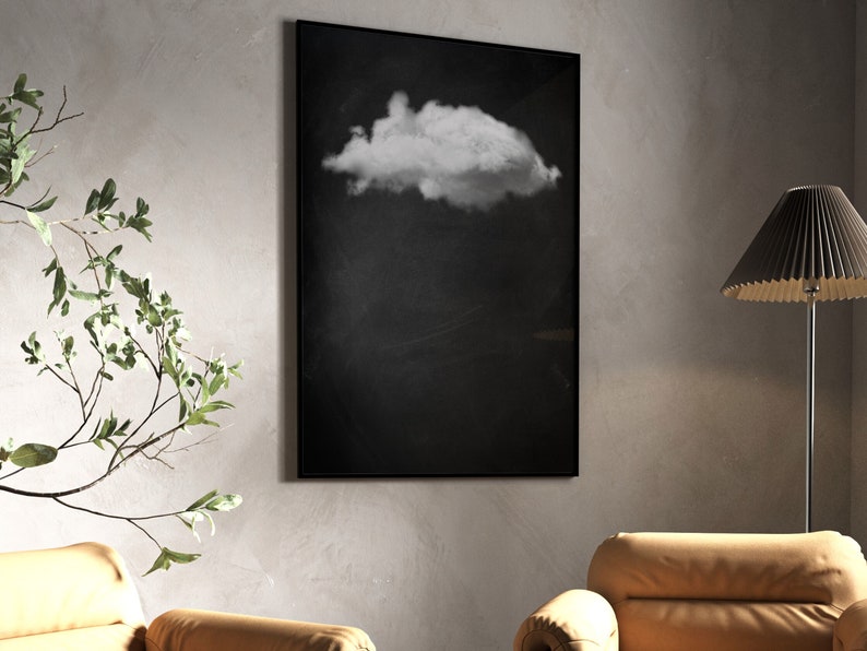 Cloud Print · Black and White Wall Art · Abstract Art Print ...